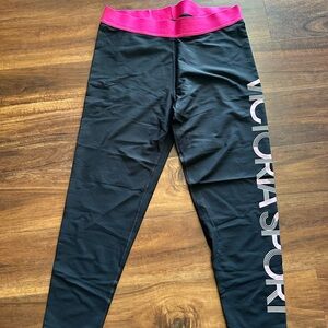 Victoria Sport Black and Pink Leggings